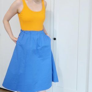 Everlane Midi Skirt in Blue ( with pockets)